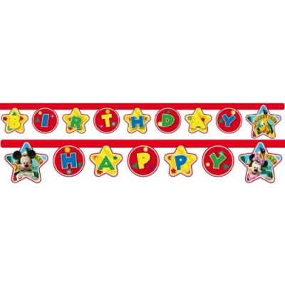 Imagen de Procos Guirnalda de Mickey Mouse Feliz Cumpleaños, Multicolor (71209)
