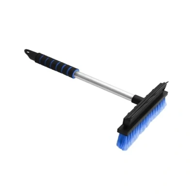 Imagen de ToM PaR Cepillo y Escobillas de Goma 2 en 1 Escobilla barredora Cristales Espejos del Coche Robusto Mango Aluminio Ergonómico, Agarre Suave Longitud: 43 cm Azul