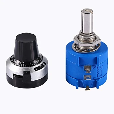 Imagen de Candeon 10k Potenciometro, Rotativo Potenciómetro Precisión De Alambre Enrollado Giratorio, 3590S 2 103L Kit con Perilla Giratoria Dial Conteo 10 Vueltas