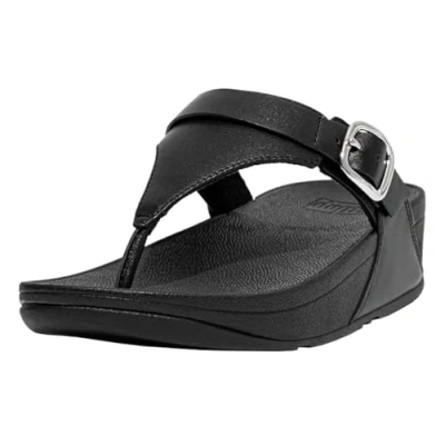 Imagen de Fitflop Adjustable Toe Post, Sandalias de Piel Ajustables Lulu Mujer, Todo Negro, 38.5 EU