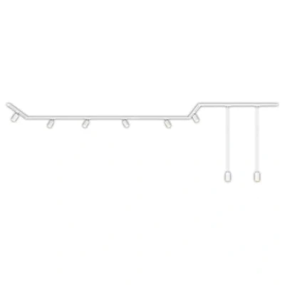 Imagen de BRILONER sistema de rieles juego completo, 6x GU10 focos orientables, 2x colgante, forma casquete/forma escalera, techo, proyector, 5,25m, blanco