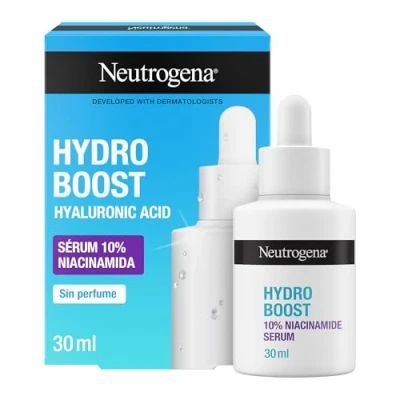 Imagen de Neutrogena Hydro Boost sérum 10% Niacinamida (30 ml), facial con y Ácido Hialurónico, mejora visiblemente la textura de piel, para todo tipo pieles