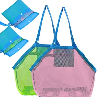 Imagen de ZDNT 2 Piezas Bolsa de Playa Malla,Bolsa Plegable Malla Playa,Gran Juguetes Malla,para al Aire Libre Natación Piscina Viajes Toallas