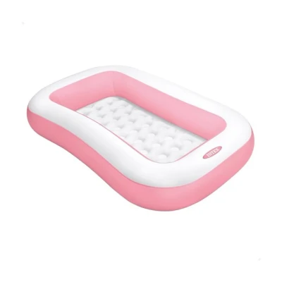 Imagen de Intex 58423 Piscina Hinchable, Rectangular, Rosa, para Niños y Niñas, Medidas 166x100x25 cm, Incluye Parche de Reparación, Capacidad 90 litros