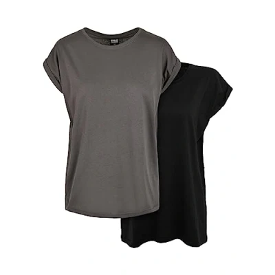 Imagen de Urban Classics Extended Shoulder 2PACK Camiseta básica, Mujer, Talla: Small, Darkshadow black