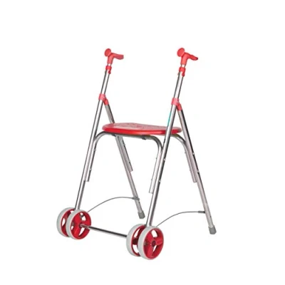 Imagen de Andador Rollator De aluminio Plegable Regulable en altura Color coral