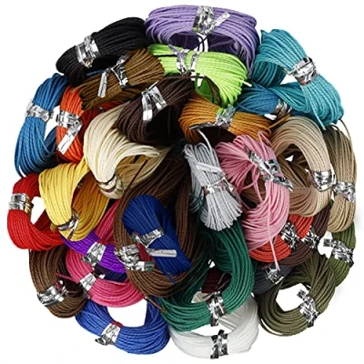 Imagen de HANDI STITCH Pack de 30 Hilo Encerado Poliéster 10 m Colores Variados 1 mm Hilos para Hacer Pulseras, Brazaletes, Tobilleras y Collares, Cuerda Macramé, Colgar Plantas, Manualidades