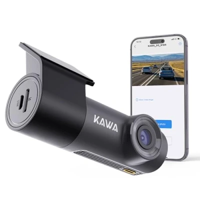 Imagen de KAWA Dash CAM Frontal 2K 1296P, Mini Cámara de Coche con App, WiFi WDR Visión Nocturna, 360 Cuerpo Giratorio, 145Ancho, 24H Control Aparcamiento, G Sensor, D5