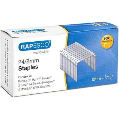 Imagen de Rapesco S24807Z3 Grapas Galvanizadas 24/8 mm, Caja de 5000