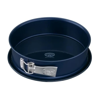 Imagen de Dr. Oetker Molde repostería horno desmontable redondo con base antigoteo para servir y cierre hermético de seguridad, esmaltada aro antiadherente cuidada calidad, 26cm, 1ud. BACK LIEBE