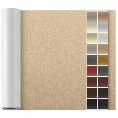 Imagen de Kit de Reparación Cuero para Muebles, Parche Autoadhesivo 90x200 cm, Adhesivo Tapizar Asientos Automóviles, Sofás, Barcos, Sofás Sillas Kaki