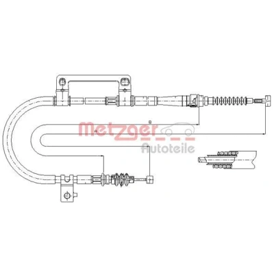 Imagen de METZGER 17.6043 Cable de Freno Mano Atrás izquierda 1670/1405 COFLE KIA: CARENS 2