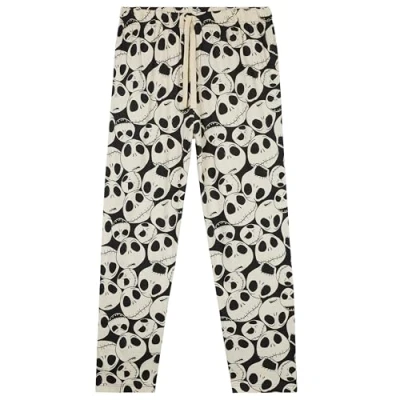 Imagen de Disney Largos Pantalones Pijama, Ropa de Descanso para Hombre (Blanco/Negro Jack, M)