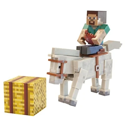 Imagen de Minecraft Steve con Caballo Blanco (Giochi Preziosi 16595)