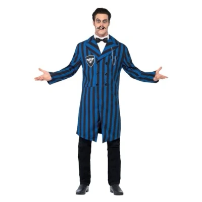 Imagen de Smiffys Disfraz de duque los vampiros, Azul y negro, con chaqueta, falsa camisa pajarita