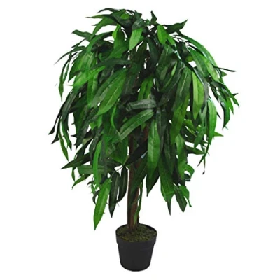 Imagen de Leaf Design UK Maceta de plástico Artificial (tamaño XL, 100 cm), Color Negro