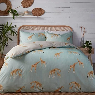 Imagen de Fusion Milo Giraffe Juego de Funda nórdica Reversible Tamaño Cama Doble en Huevo Pato