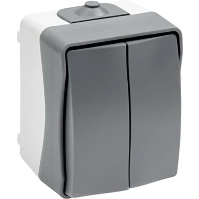 Imagen de Meister Interruptor de Serie Cave 1 Fase, Montaje en Superficie, protección IP44, para ambientes húmedos y Exteriores, hasta sección Transversal del Cable 2,5 mm², Color Gris