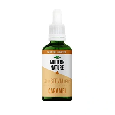 Imagen de Modern Nature Gotas de Stevia Líquida Sabor Caramelo 50ml Edulcorante Natural, Sin Azúcar, Calorías, Keto Sustituto del Azúcar y Jarabe Café