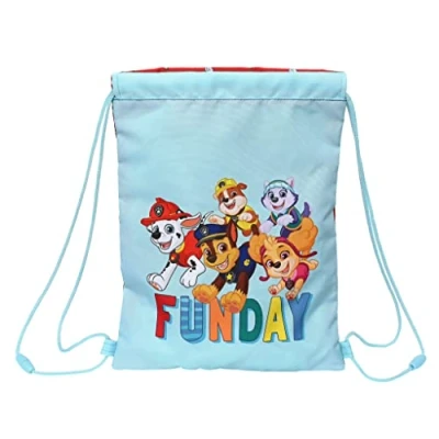 Imagen de PAW PATROL Funday Mochila Saco Plano Junior, Mochila, Ideal para Niños de Diferentes Edades, Cómoda y Versátil, Calidad Resistencia, 26x34 cm, Color Rojo azul claro
