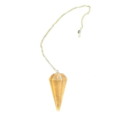 Imagen de péndulo piedra natural Selenita naranja, de Cristal, Cristal Hexagonal Vintage para Radiestesia, Chakra Reiki Adivinación Meditación (Selenita naranja)