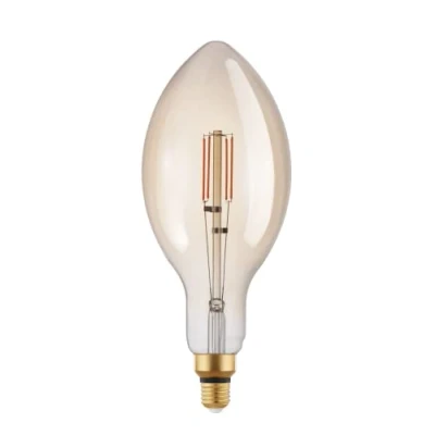 Imagen de Eglo LED E27 regulable, bombilla vintage ámbar extra grande, luminaria en forma de vela, 4,5 vatios (equivalente a 40 vatios), 470 lúmenes, blanco cálido, 2200k, E140, Ø 14 cm