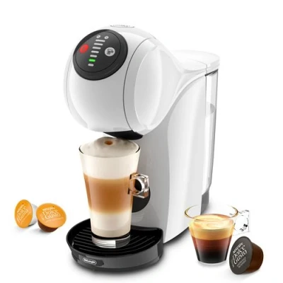 Imagen de Cafetera de cápsulas Nescafé Dolce Gusto De&#039; Longhi Genio S EDG226.W, 1500W, 0.8L, 15 bar, Bebidas calientes y frías, LED, Calentamiento 30s, Blanca