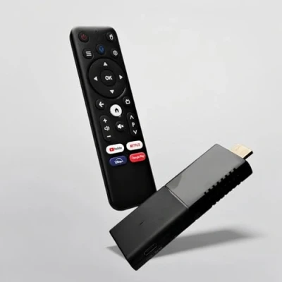Imagen de BOXPUT Q3 TV stick, Android 10 sistema H313 chip 2GB RAM 16GB ROM, 2.4G/5G doble WiFi BT control remoto, 4 core 4K alta definición con remoto de voz Bluetooth.