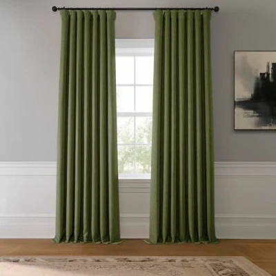 Imagen de HPD Half Price Drapes Cortinas de Lino sintético para oscurecer la habitación, Lujo 108 Pulgadas Largo Dormitorio y Sala Estar (1 Panel), 50 Ancho x