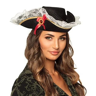Imagen de Boland Sombrero pirata Stacey para adultos, Color negro, talla única (81928) , color/modelo surtido