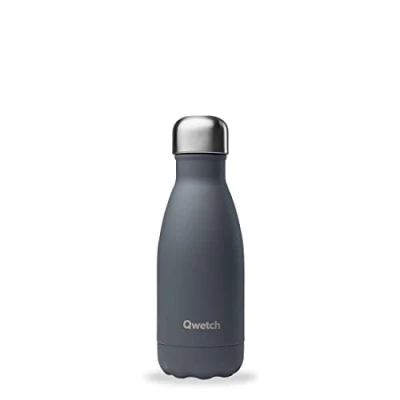 Imagen de Qwetch Botella Isotérmica Originals Granite Gris 260ml Nómada de Acero Inoxidable 24h Frío y 12h Caliente Impermeable, Libre BPA Reutilizable