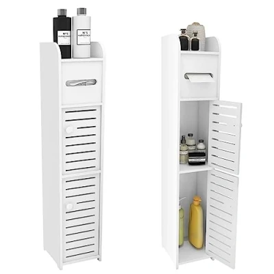 Imagen de Drumm mueble de baño, aseo para inodoro, almacenamiento, cajón, compartimento ahorrar espacio, 17 x 15 78 cm