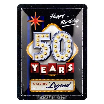 Imagen de Nostalgic Art Cartel metálico retro, 15 x 20 cm, 50 Years Birthday Idea de regalo para cumpleaños, metal, diseño vintage