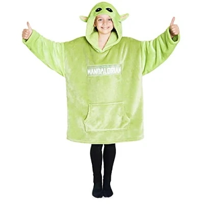 Imagen de Disney The Mandalorian Sudadera Niño, Manta con Capucha y Mangas para Niño de Baby Yoda el Mandaloriano (Verde)
