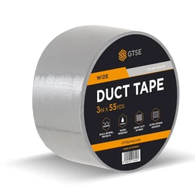 Imagen de Gocableties Cinta americana plateada de 75 mm x 50 m tela resistente, ancha, adhesiva e impermeable Para reparar, fijar, agrupar, reforzar y sellar 1 rollo