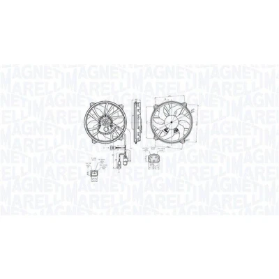 Imagen de MAGNETI MARELLI 069422870010 Ventilador de Radiador 385 12 304 CITROËN: C5 3, II Hatchback, PEUGEOT: 407 Berlina, Coupé