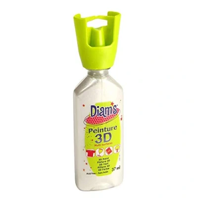 Imagen de DIAM&#039;S Pintura 3D para todos los soportes, color blanco nacarado, 37 ml