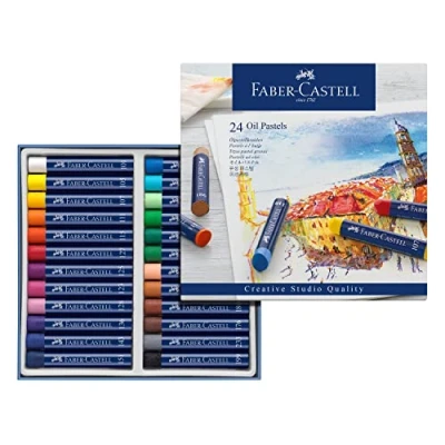 Imagen de Faber Castell 127024 Estuche de cartón con 24 ceras pastel aceite, multicolor