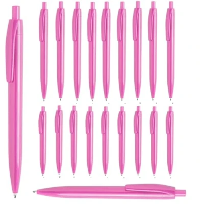 Imagen de noTrash2003 100 bolígrafos retráctiles Kulis Ballpen en tinta azul como juego mixto de 12 colores preseleccionados siempre al menos 6 (rosa)