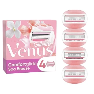 Imagen de Recambio para afeitadora Gillette Venus Comfortglide Spa Breeze, Pack De 4, 3 Hojas Incorporadas