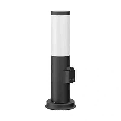 Imagen de ledscom.de luz de camino/luz bolardo/luz jardín PORU para exterior, IP44, 39 cm, negro, 1x E27 máx. 40W, enchufe, E27, pilar, orientación, suelo, potencia,