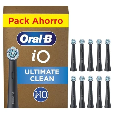 Imagen de Oral B Series iO Ultimate Clean Negro, Cabezales Originales, Filamentos Criss Cross, 10