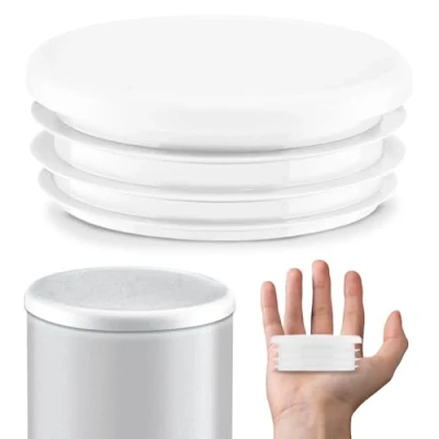 Imagen de 5 Piezas Tapones para Tubos Redondos Tapas 76 mm Blanco plástico Tapa de Extremo