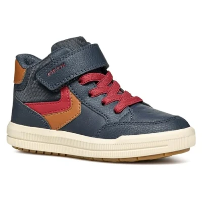 Imagen de Geox Arzach BOY Zapatillas altas para niños, Talla: 24, Navy/cognac Zapatos