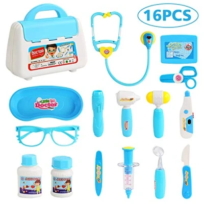 Imagen de BelleStyle médico Conjunto, Doctora Juguetes maletin Juego de Doctor rol Fingir Herramientas Juguete Set 16 Piezas
