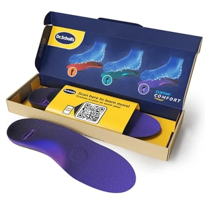 Imagen de Dr. Scholl&#039;s Plantillas Custom Comfort para fascitis plantar de zapatos con soporte arco alto mujeres talla, hombres 37 37.5, comodidad todo el día CF520