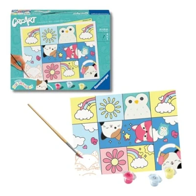 Imagen de Ravensburger, CreArt Trend D: Squishmallows, Pintar por Numeros Adultos, Cuadros para Incluye Completo Kit Pintar, Juego Creativo Adultos y Niños 14+ Años