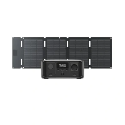 Imagen de Estación de energía portátil EF EcoFlow RIVER 3 con panel solar 45 W, batería LFP 245 Wh, salida 600 eficiencia GaN que duplica la duración, SAI en