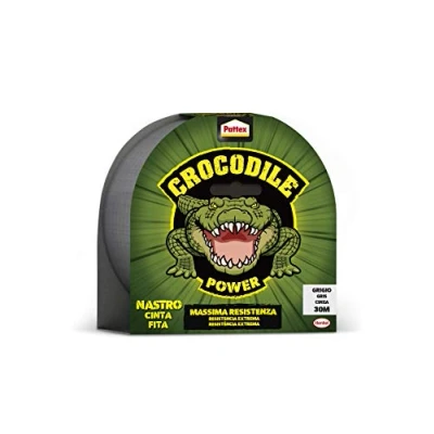 Imagen de Pattex Crocodile Power Cinta, cinta americana fuerte de doble grosor, adhesiva con poder pegado, aislante para múltiples materiales, gris, 1x20ml