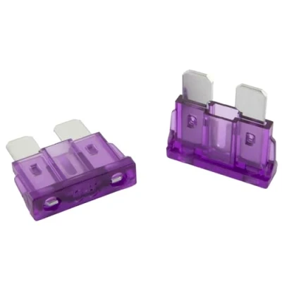 Imagen de SeKi Paquete de 5 fusibles enchufe plano ATO estándar 35 A, color azul; Fusible para coche cuchilla 19 mm 32 V/CC barco caravana